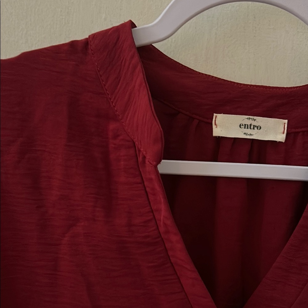 Entro Deep Red Blouse - Picture 5 of 10